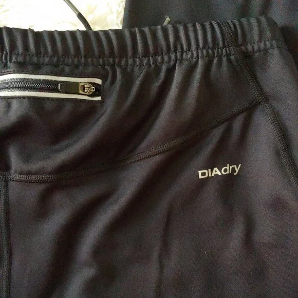 Diadora workout athletic leggings running pants size large tie waist - Picture 6 of 7